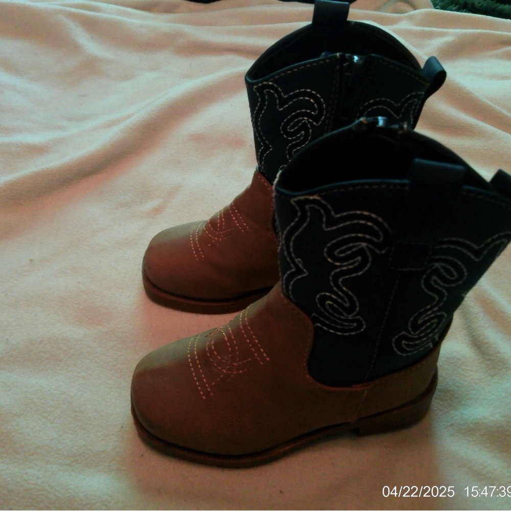 Brown and Black Cowboy Boots